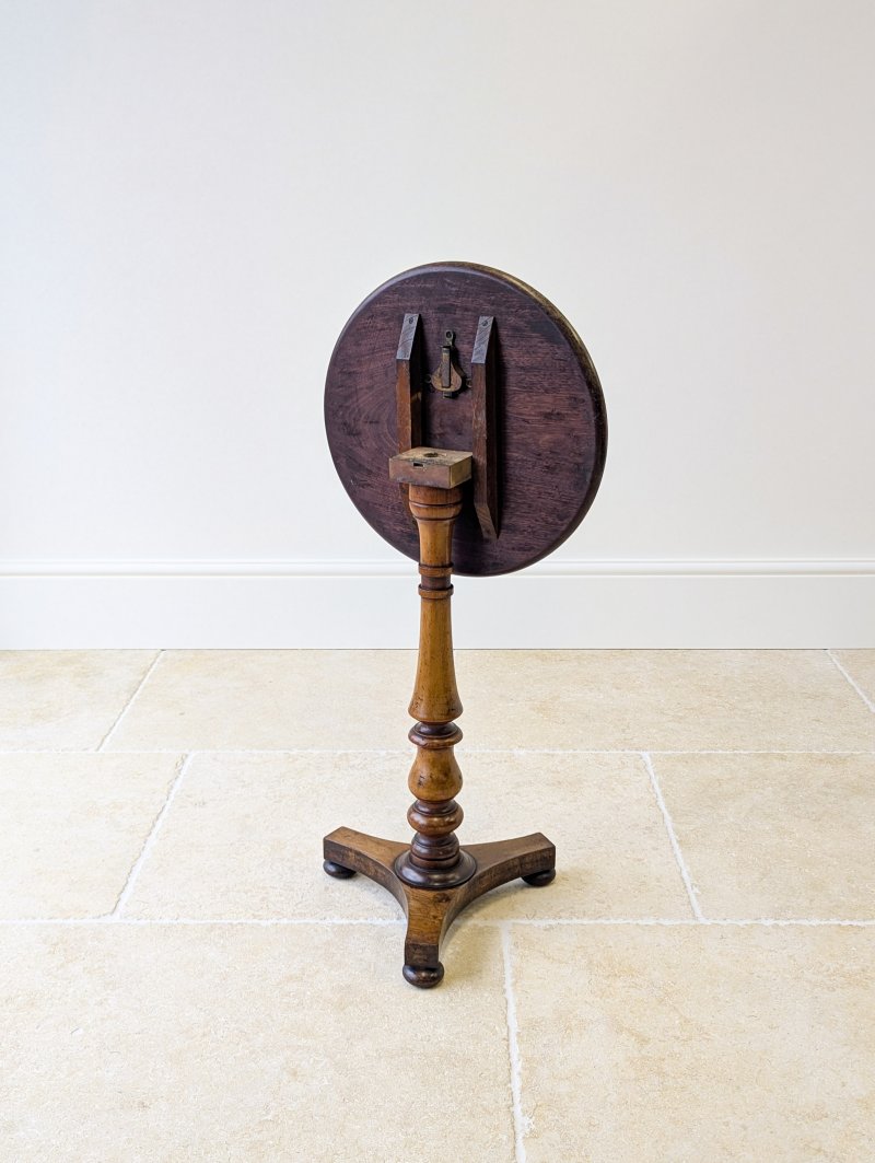 Antique Regency Mahogany and Beech Tilt-Top Wine Table c.1830
