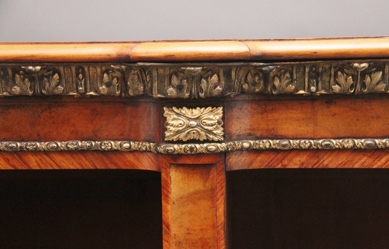 19TH CENTURY WALNUT AND ORMOLU OPEN BOOKCASE BY JOHNSTONE AND JEANES