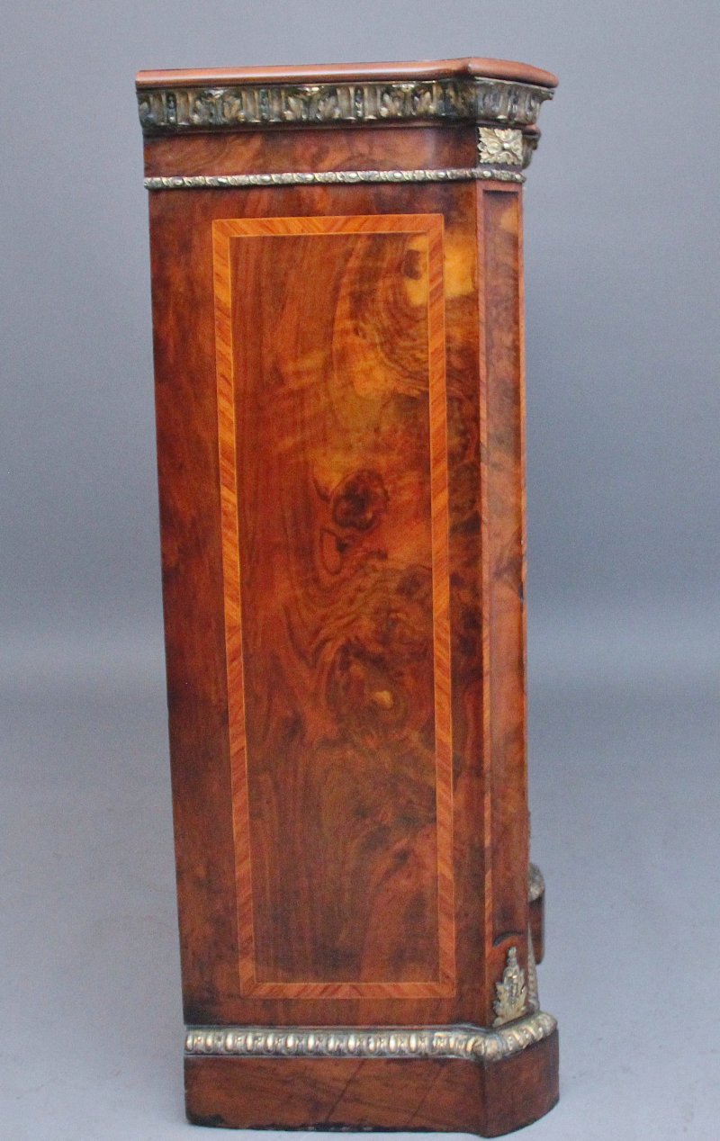 19TH CENTURY WALNUT AND ORMOLU OPEN BOOKCASE BY JOHNSTONE AND JEANES