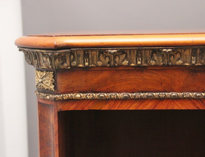 19TH CENTURY WALNUT AND ORMOLU OPEN BOOKCASE BY JOHNSTONE AND JEANES