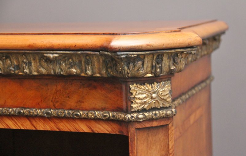 19TH CENTURY WALNUT AND ORMOLU OPEN BOOKCASE BY JOHNSTONE AND JEANES