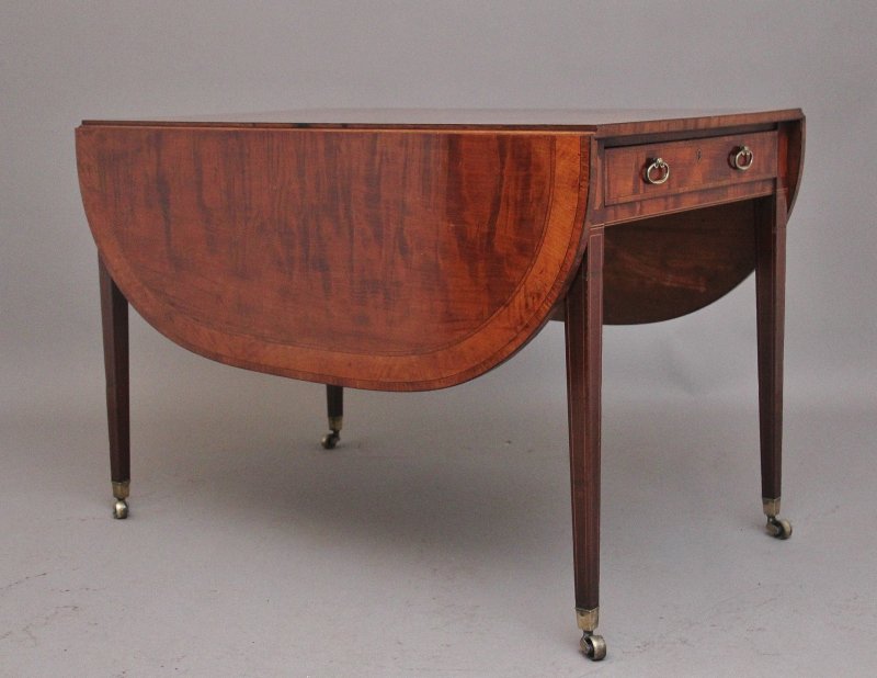 Large early 19th Century inlaid mahogany Pembroke