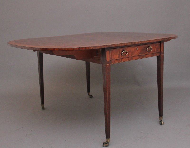 Large early 19th Century inlaid mahogany Pembroke