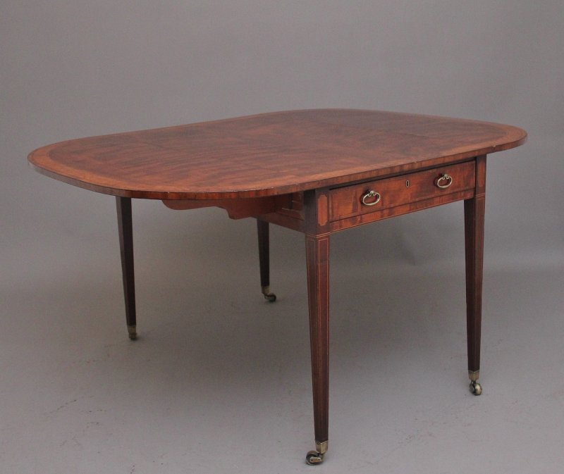 Large early 19th Century inlaid mahogany Pembroke