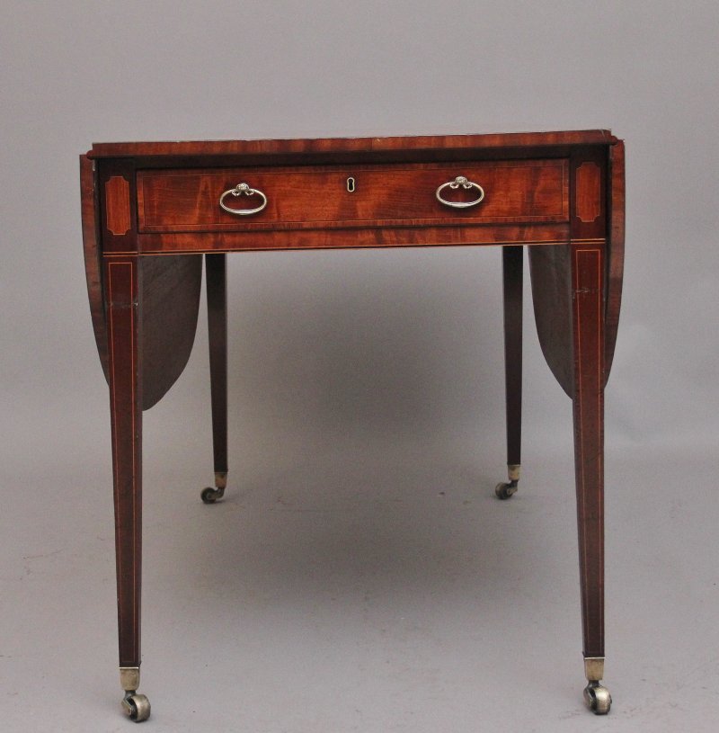 Large early 19th Century inlaid mahogany Pembroke
