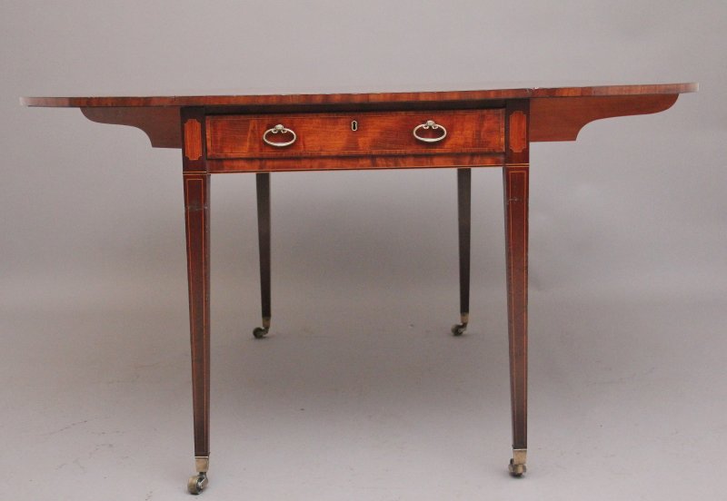 Large early 19th Century inlaid mahogany Pembroke