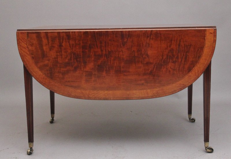 Large early 19th Century inlaid mahogany Pembroke