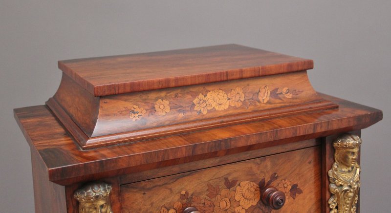 19th Century walnut & marquetry Wellington chest