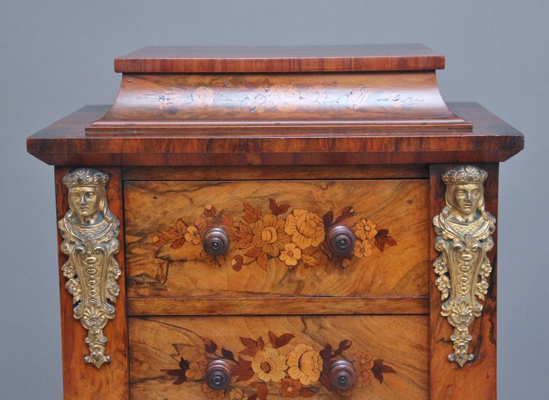19th Century walnut & marquetry Wellington chest
