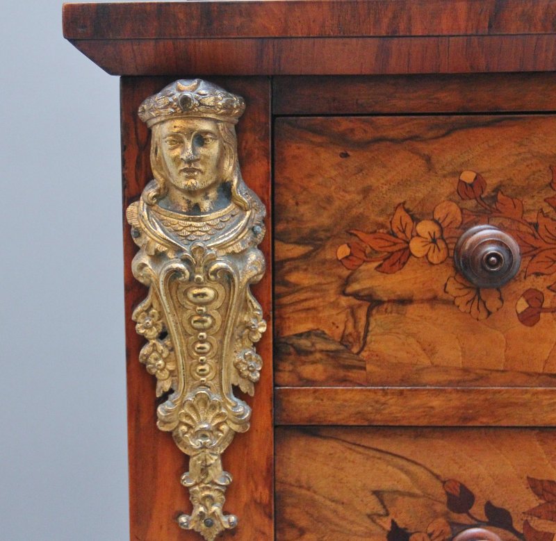 19th Century walnut & marquetry Wellington chest