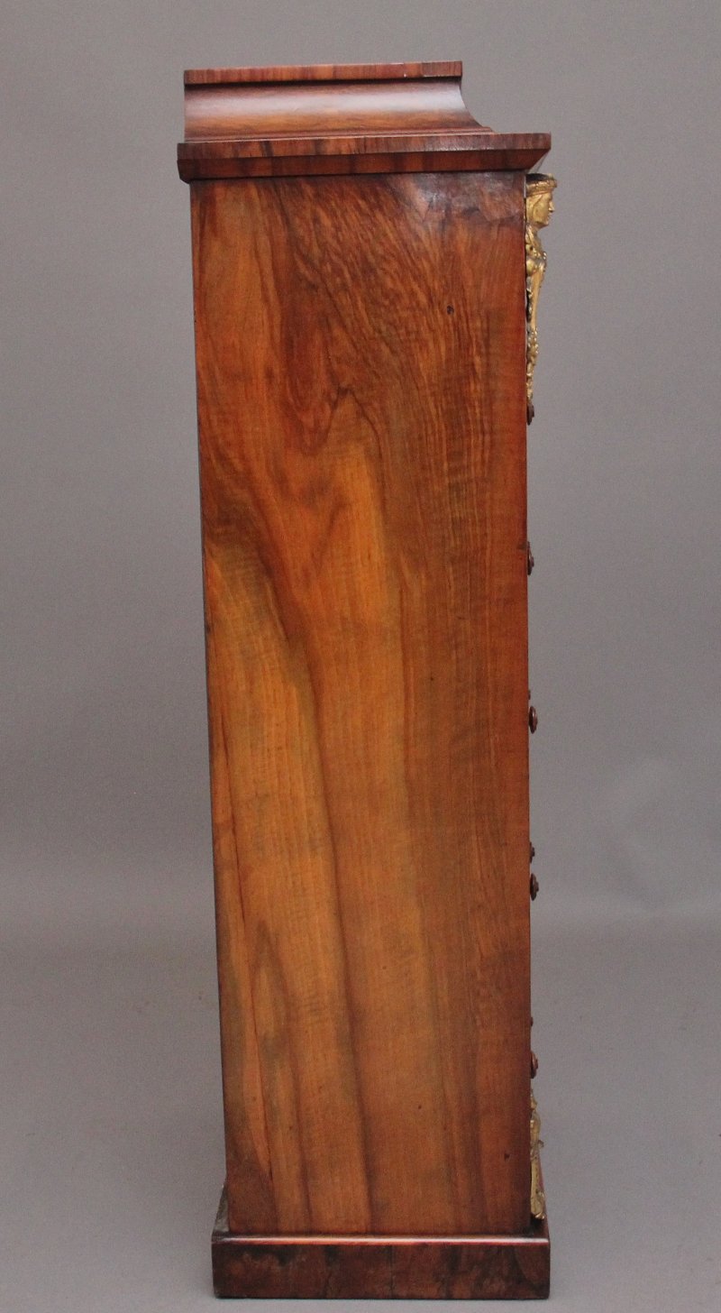 19th Century walnut & marquetry Wellington chest