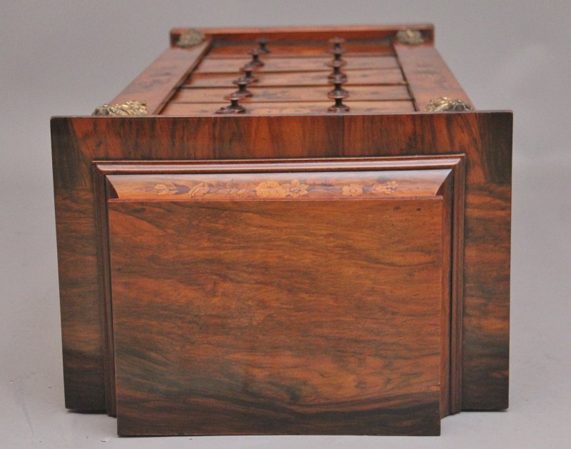 19th Century walnut & marquetry Wellington chest