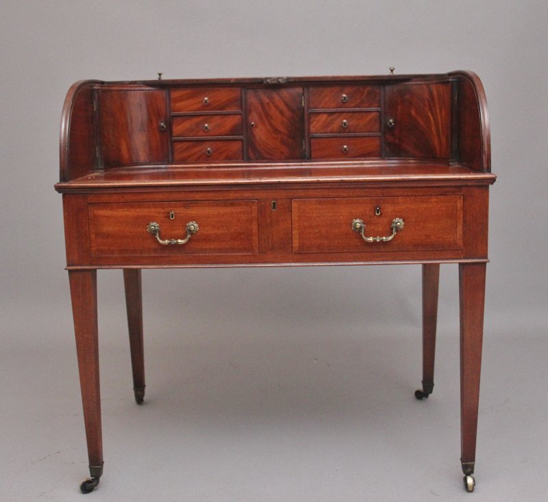 Early 19th Century mahogany tambour desk
