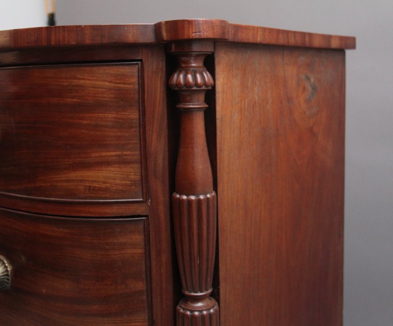 19th Century mahogany bowfront chest of exceptional quality