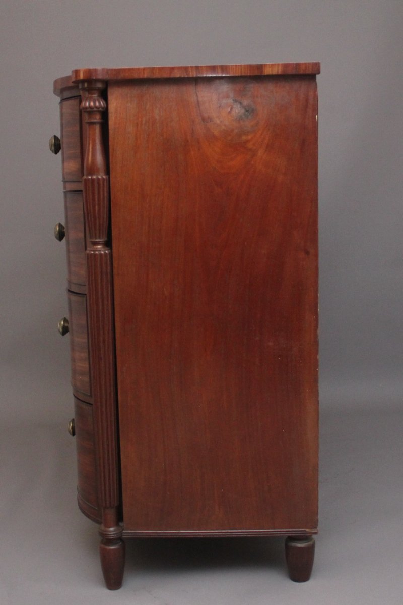 19th Century mahogany bowfront chest of exceptional quality