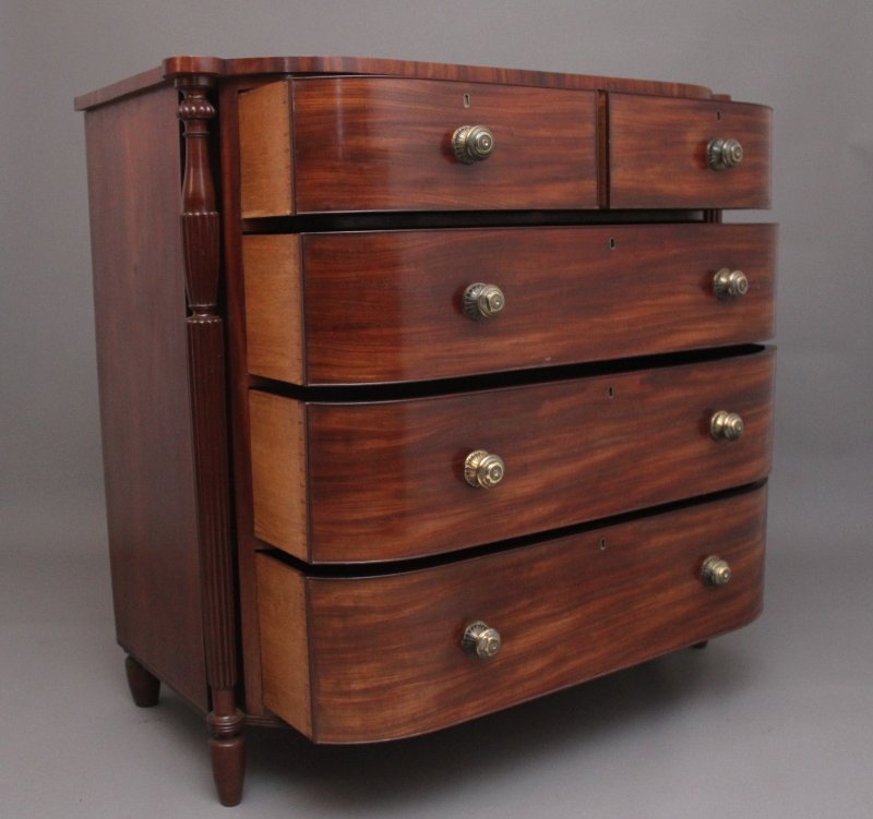 19th Century mahogany bowfront chest of exceptional quality