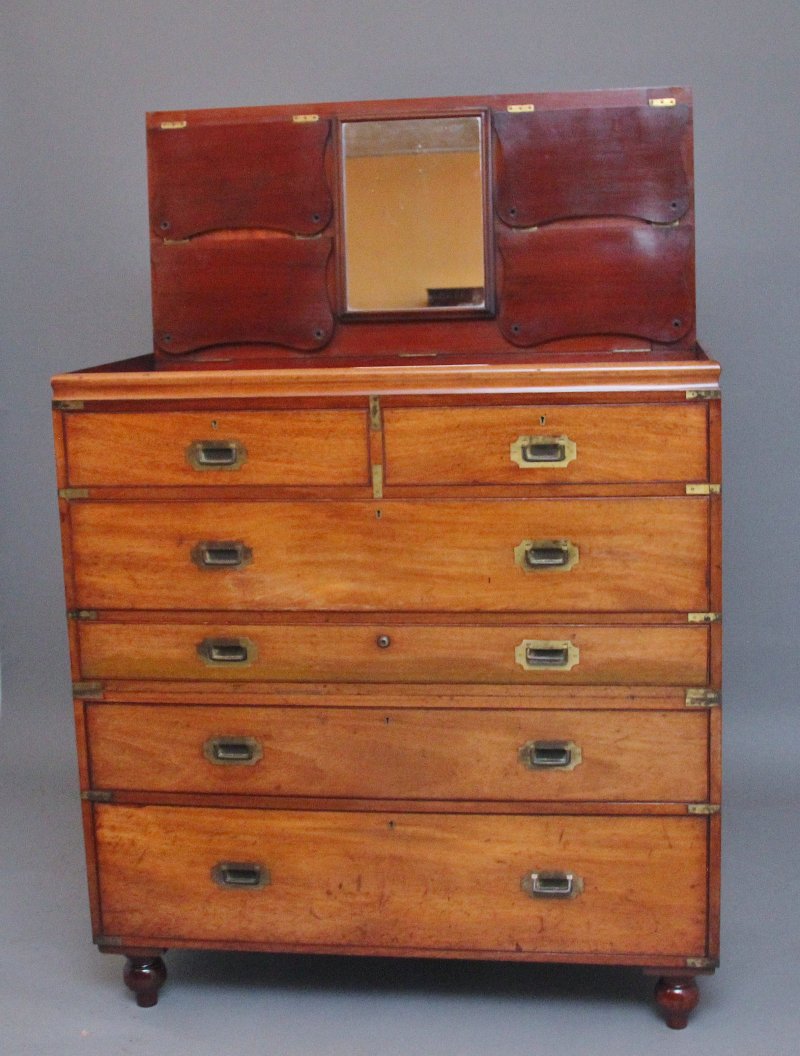 19th Century mahogany military chest