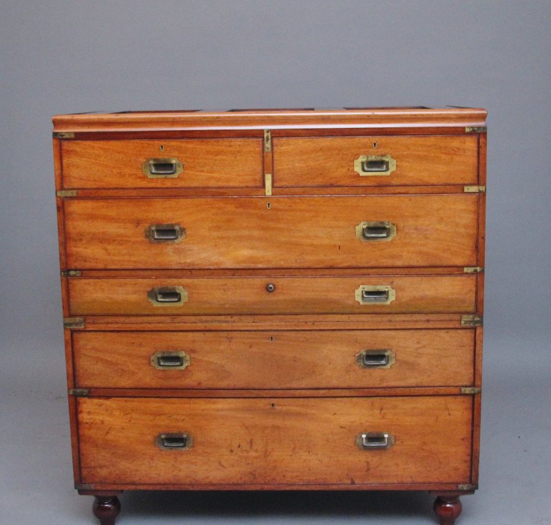 19th Century mahogany military chest