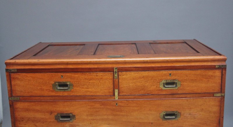 19th Century mahogany military chest