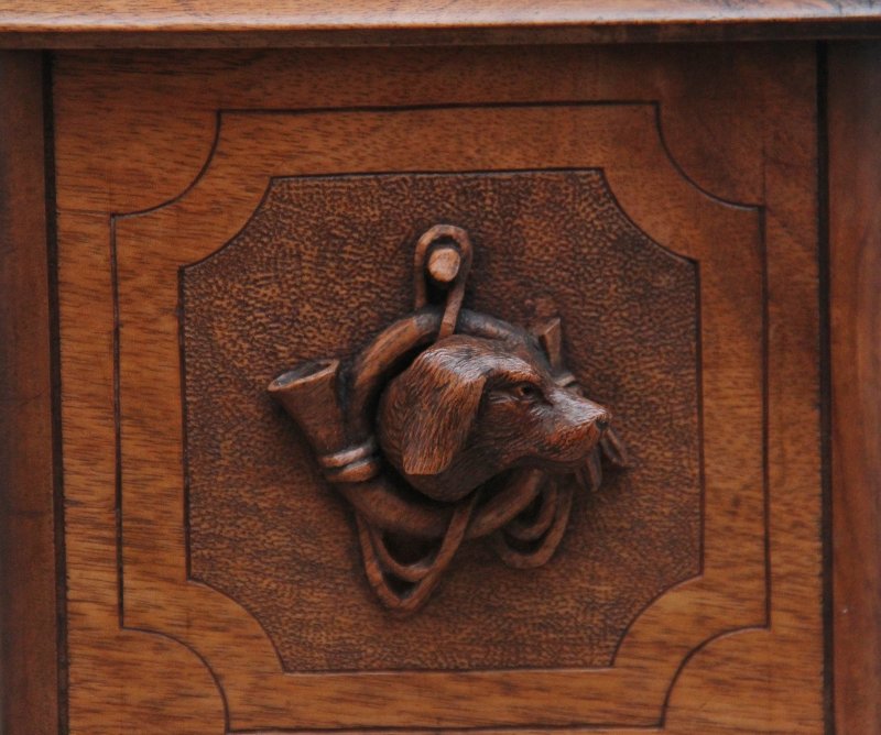 19th Century black forest carved wood casket