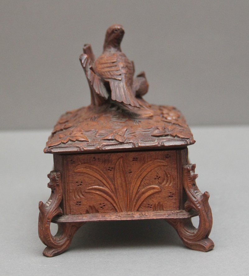 19th Century black forest walnut casket