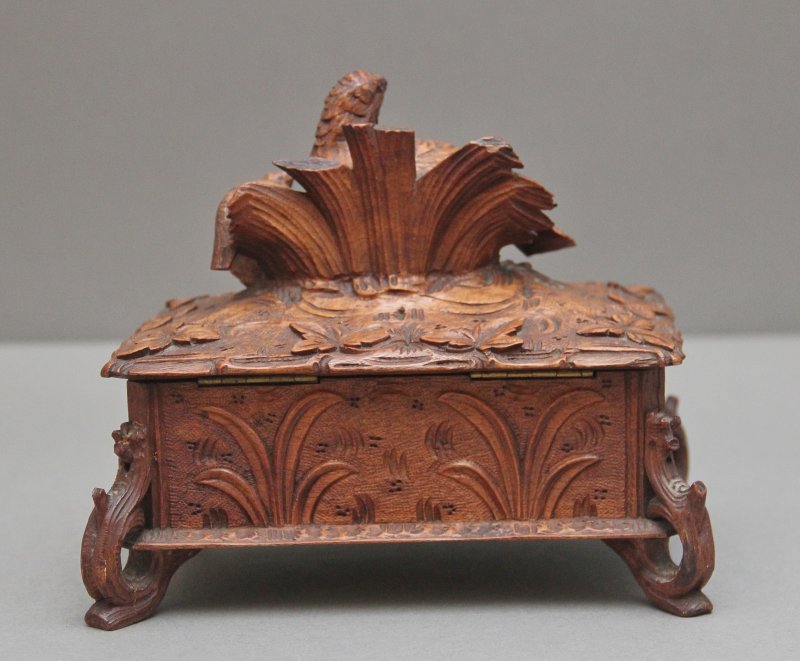 19th Century black forest walnut casket