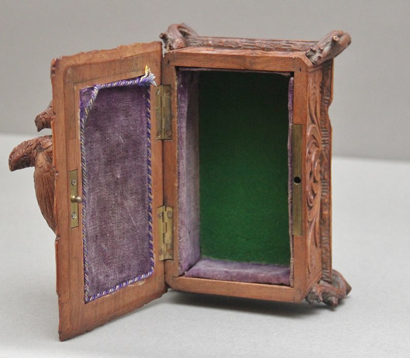 19th Century black forest walnut casket