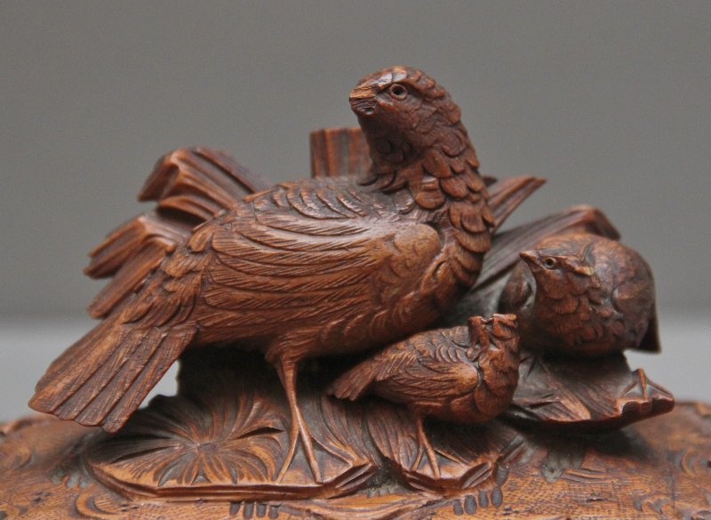 19th Century black forest walnut casket