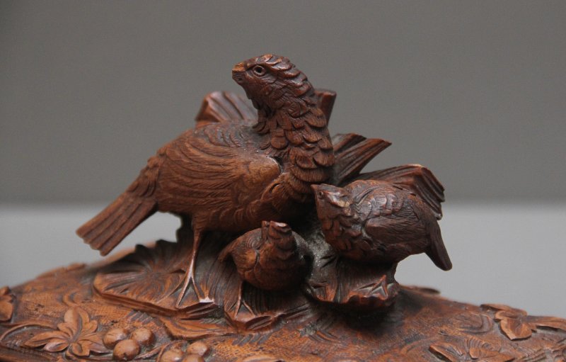 19th Century black forest walnut casket