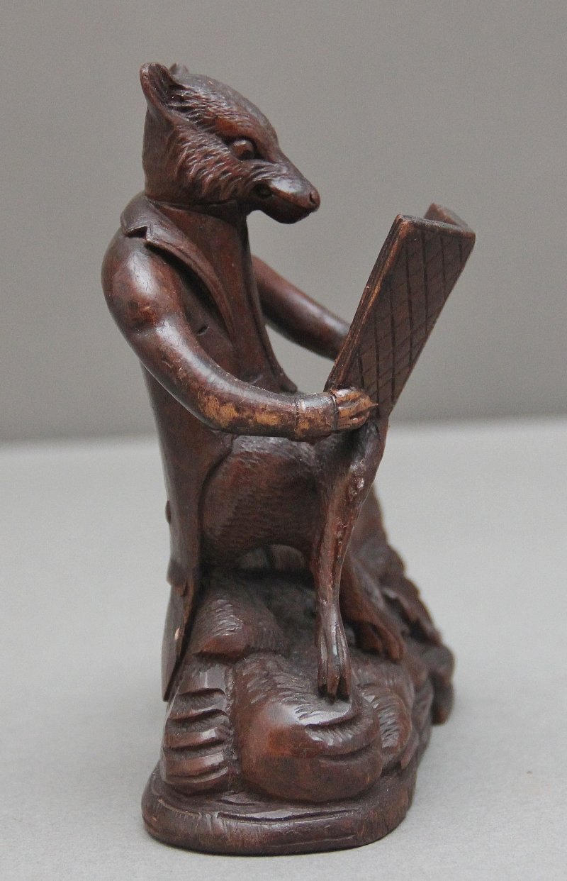 19th Century black forest carving of a fox