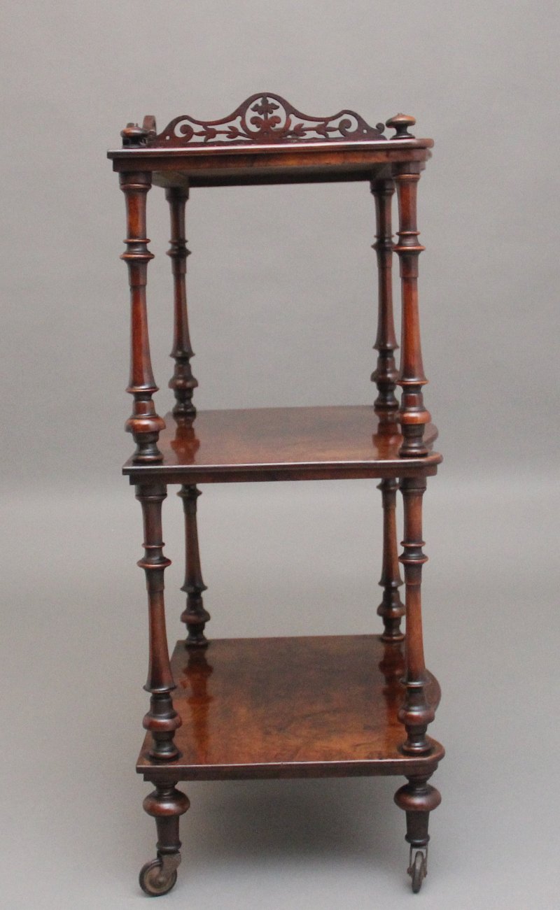 19th Century burr walnut whatnot