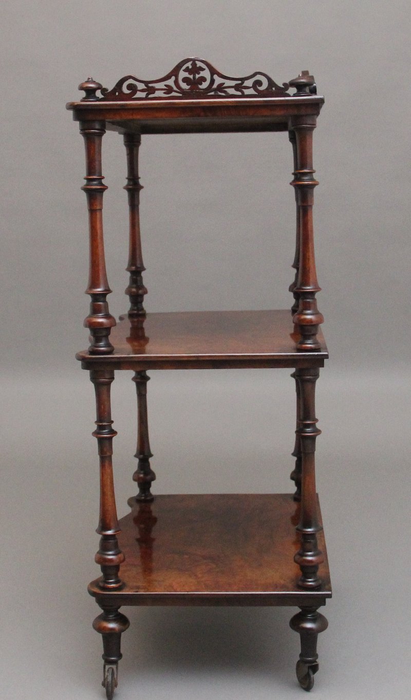 19th Century burr walnut whatnot