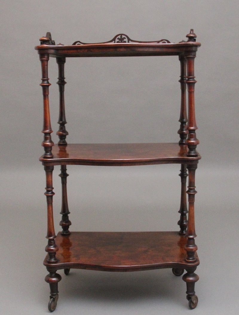 19th Century burr walnut whatnot