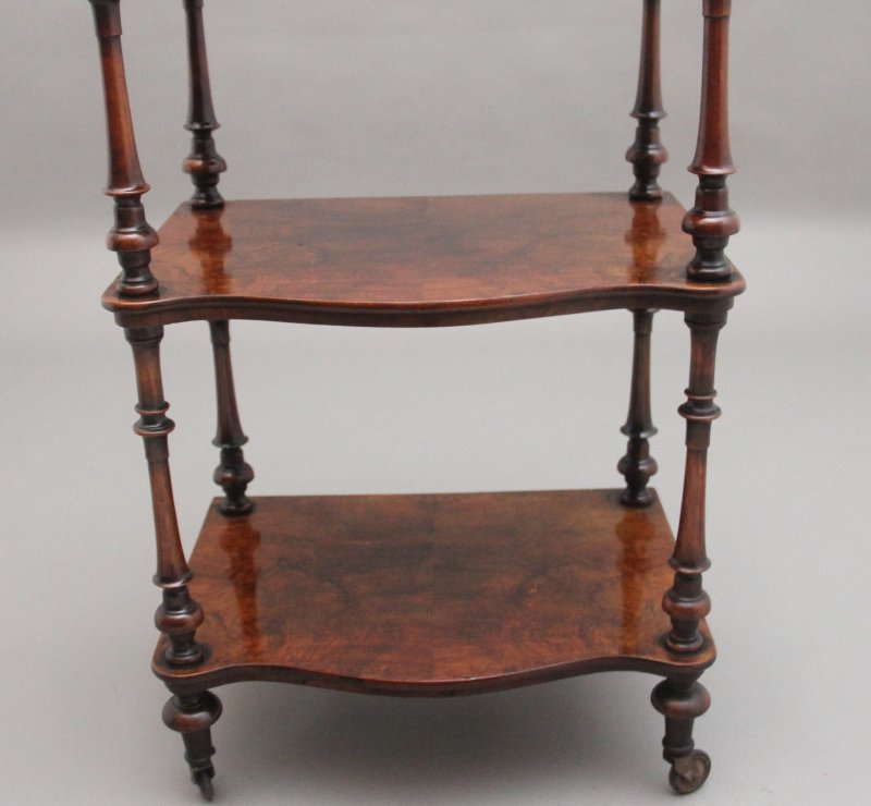 19th Century burr walnut whatnot
