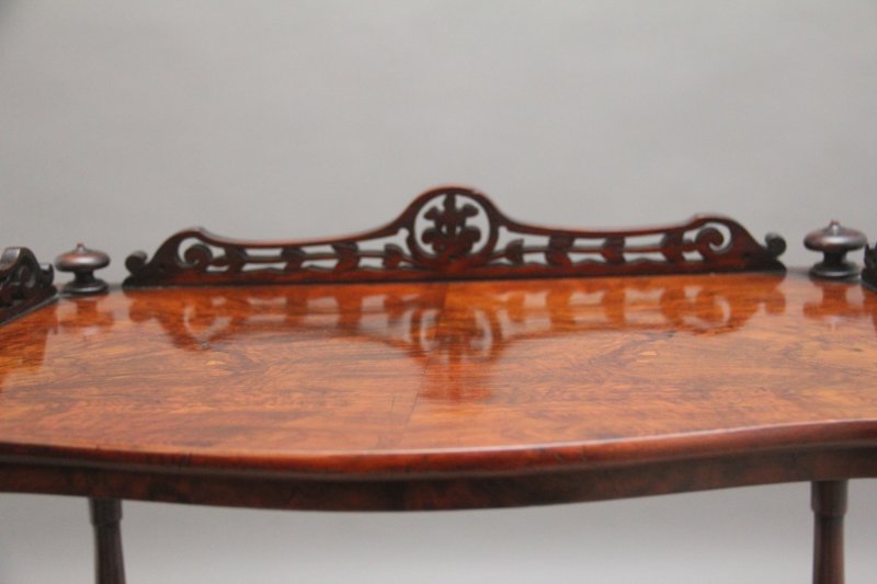 19th Century burr walnut whatnot