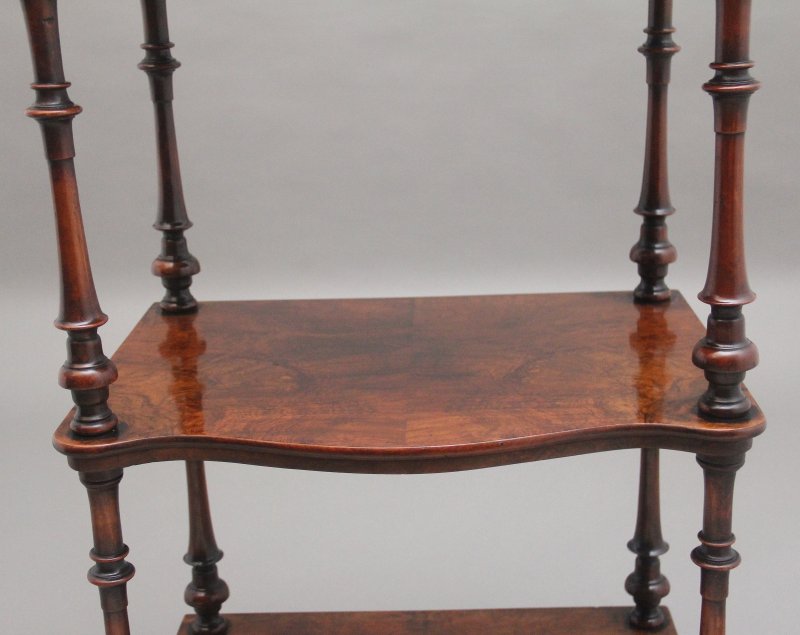 19th Century burr walnut whatnot