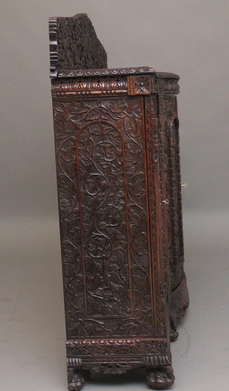 19th Century Anglo-Indian carved cabinet