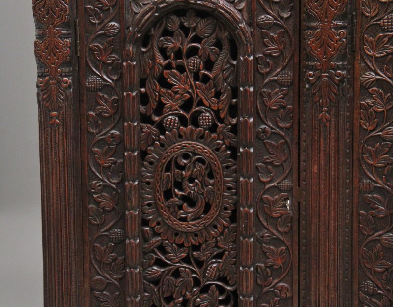 19th Century Anglo-Indian carved cabinet
