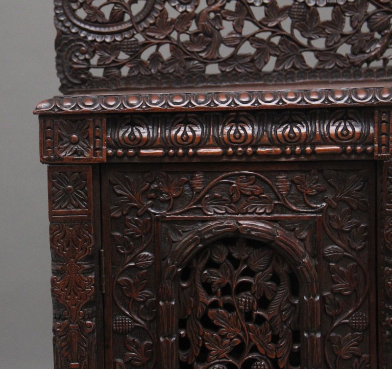 19th Century Anglo-Indian carved cabinet
