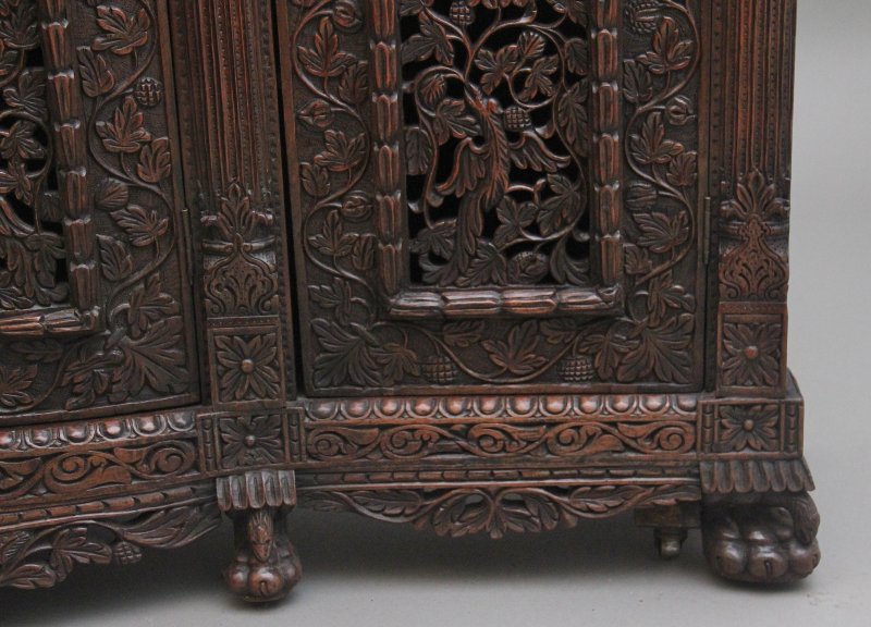 19th Century Anglo-Indian carved cabinet