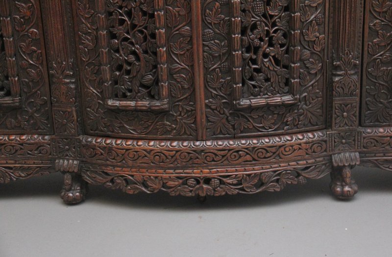 19th Century Anglo-Indian carved cabinet