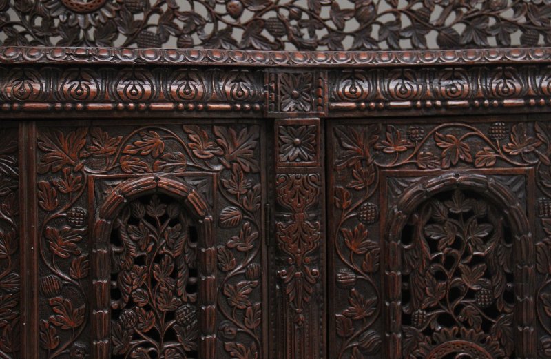19th Century Anglo-Indian carved cabinet