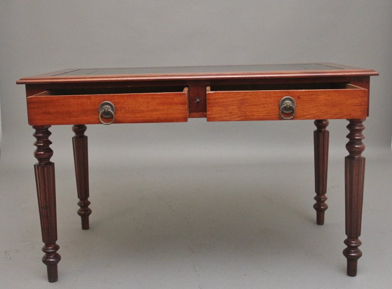 19th Century mahogany two drawer writing table