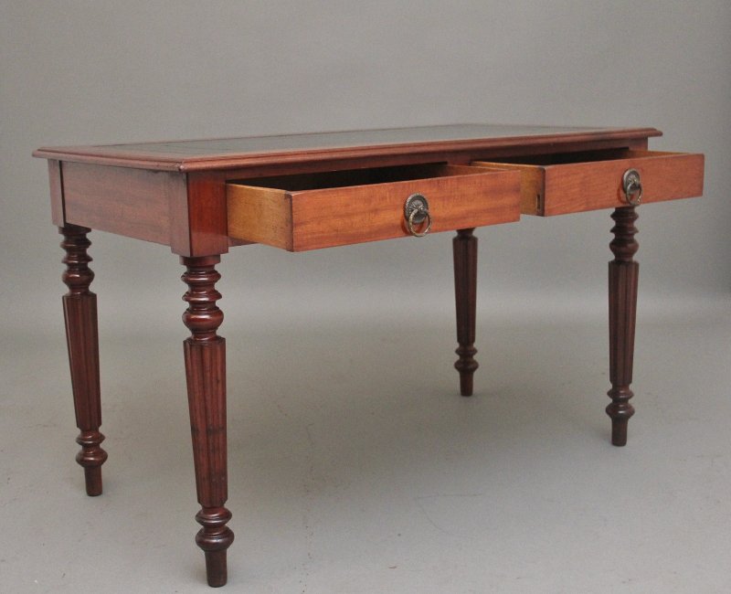 19th Century mahogany two drawer writing table