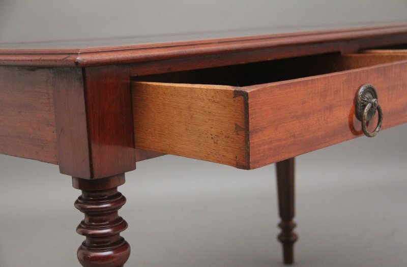 19th Century mahogany two drawer writing table