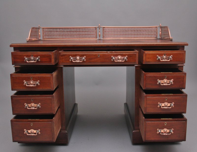 19th Century walnut pedestal desk