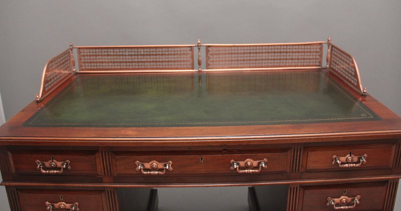 19th Century walnut pedestal desk