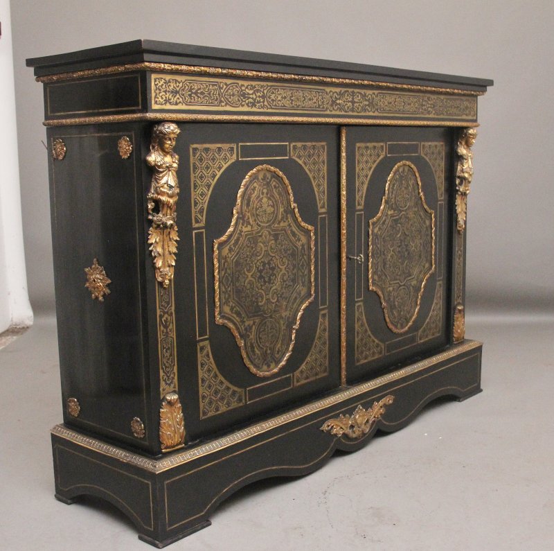 19th Century ebonised boulle cabinet