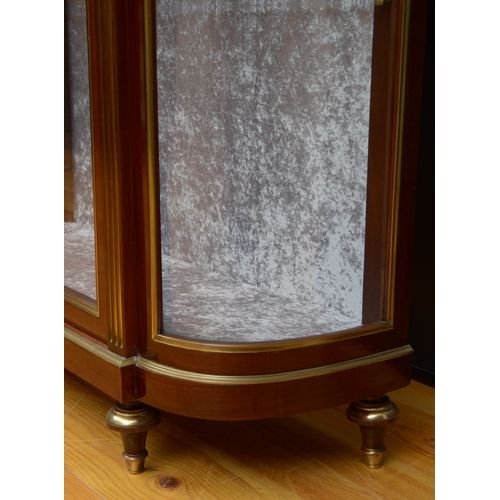 A Beautiful 19th Century Mahogany & Brass Mounted Display Cabinet.