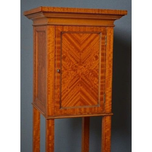 An Unusual Satinwood Stand, Having Boxwood And Ebony String Inlay To Top.